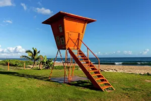 Tower Prints: Hawaii, Kauai, Kekaha Beach Park, Lifeguard tower