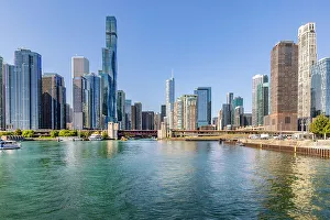 Harbor Prints: Illinois, Chicago, City view from Chicago Harbor
