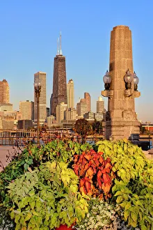 Vertical Prints: Illinois, Chicago, Navy Pier and City Skyline