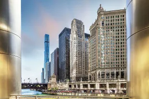 Downtown Prints: Illinois, Chicago, River Walk Scene