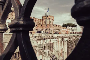 Roman Prints: Italy, Rome, Castel Sant'Angelo viewed from viewed from the bridge