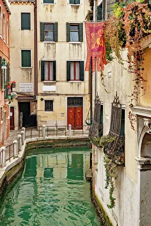Italia Prints: Italy, Venice, Venetian lagoon, narrow canal