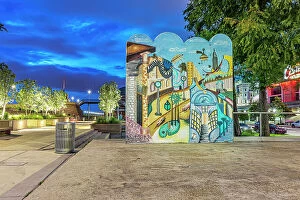 Images Dated 8th March 2021: Louisiana, Baton Rouge Riverfront Murals