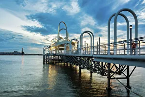 Illuminate Prints: Louisiana, Baton Rouge, Riverfront Plaza & City Dock