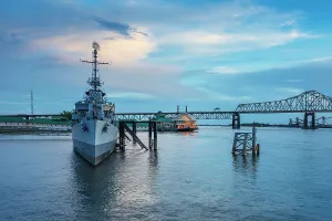Deep South Prints: Louisiana, Baton Rouge, USS KIDD Veterans Museum and ship on the Mississippi River