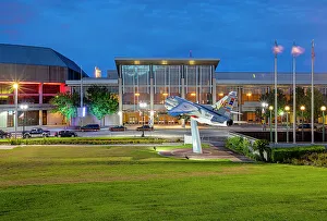 Deep South Prints: Louisiana, Baton Rouge waterfront, Memorial Plaza & River Center Exhibition Halls