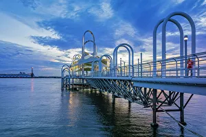 Deep South Prints: Louisiana, Baton Rouge Waterfront & Boardwalk on The Mississippi River