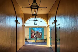 Southern Prints: Louisiana, New Orleans, French Market Mural and Statue