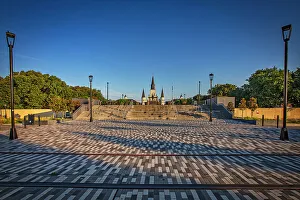 Cathdrale Prints: Louisiana, New Orleans, Jackson Square with St. Louis Cathedral