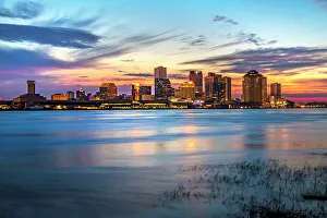 Building Prints: Louisiana, New Orleans Skyline & Mississippi River