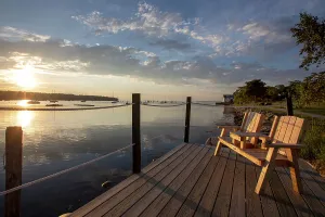 Day Break Prints: Maine, Belfast, Waterfront Scene at Belfast Bay