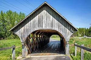 Summer Prints: Maine, Bethel, Bethel Pathway, covered bridge