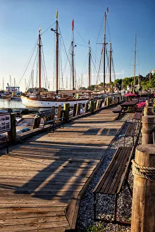 Harbor Prints: Maine, Camden, Waterfront Boardwalk