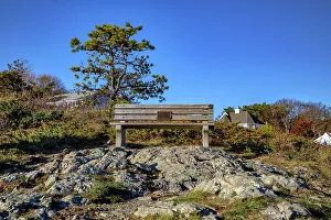 Trail Prints: Maine, Ogunquit, Bench along Marginal Way Trail