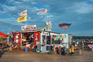 Marina Prints: Maine, Wiscasset, Lobster Shack by the water