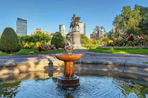 Massachusetts, Boston, Boston Common public Park, Boy and Bird fountain