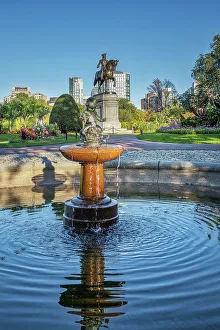 Massachusetts, Boston, Boston Common public Park, Boy and Bird fountain
