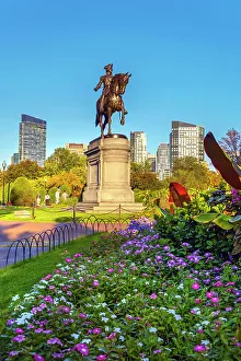Massachusetts, Boston, Public Garden, statue of George Washington
