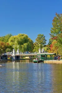 Massachusetts, Boston, Suspension Bridge at Boston Public Garden