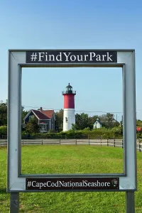 Massachusetts, Cape Cod National Seashore, Nauset Beach Lighthouse, near Eastham, Find your Park frame