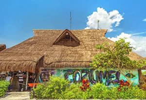 Island Prints: Mexico, Cozumel, Hut Bar by the Water