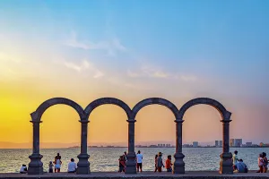 Malecn Prints: Mexico, Puerto Vallarta, The Malecon Arches, downtown