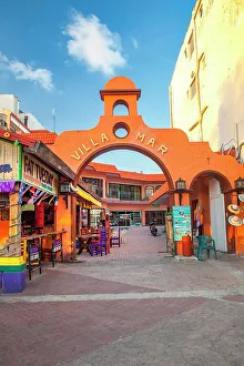 Vertical Prints: Mexico, Quintana Roo, Cozumel, Villa Mar street entrance