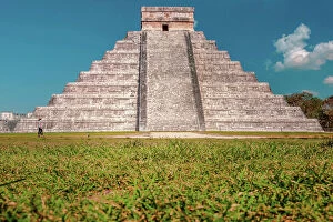 Images Dated 6th December 2023: Mexico, Quintana Roo, El Castillo Pyramid in Chichen Itza archeological site