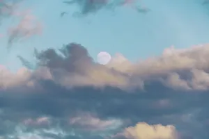 Space Prints: Moon surrounded by clouds