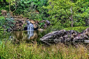 Morikami Museum and Japanese Gardens, waterfall