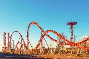 New York, Brooklyn, Coney Island Amusement Park, Thunderbolt ride