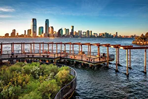 Lower Manhattan Prints: New York City, Battery Park City, South Cove, waterfront park