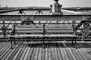 Nrhp Prints: New York City, Brooklyn Bridge Bench on Pedestrian walkway