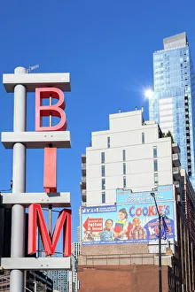 Inner City Prints: New York City, Brooklyn, Downtown Brooklyn, BAM red sign