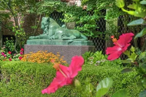 Statue Prints: New York City, Brooklyn, Prospect Park Zoo, lion statue