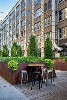 New York City, Brooklyn, Sunset Park neighborhood, Industry City, historic intermodal shipping, warehousing, and manufacturing complex, courtyard