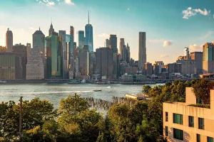 Lower Manhattan Prints: New York City, Brooklyn, View of New York City Skyline from Brooklyn Heights