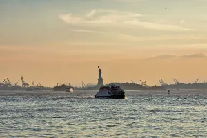 Light Prints: New York City, Brooklyn, View of Statue of Liberty from Brooklyn Bridge Park