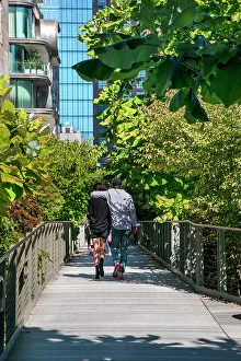 Autumn Prints: New York City, High Line Elevated Park along Zaha Hadid building