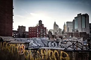 Lower Manhattan Prints: New York City, Lower Manhattan, View over China Town rooftops