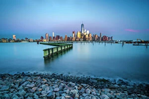 Images Dated 6th September 2017: New York City, Lower Manhattan skyline seen from Jersey City, New Jersey
