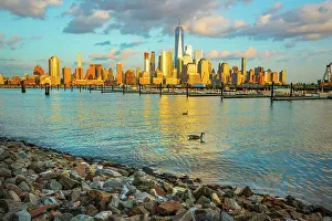 New York City, Lower Manhattan skyline seen from Jersey City, New Jersey