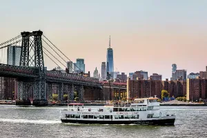 Freedom Tower Prints: New York City, Lower Manhattan Skyline and Williamsburg Bridge