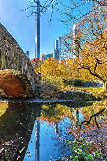 New York City, Manhattan, Billionaire's Row and Gapstow Bridge, Central Park