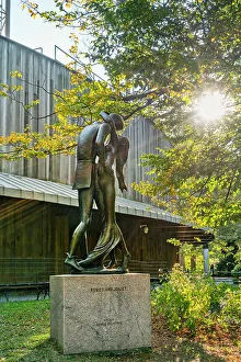 New York City, Manhattan, Central Park, Delacorte Theater, statue of Romeo & Juliet