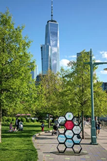 Images Dated 28th May 2021: New York City, Manhattan, Hudson River Park, Greenway near Pier 26