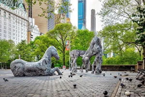 Images Dated 11th May 2020: New York City, Manhattan, Jean-Marie Appriou, The Horses, Doris C. Freedman Plaza