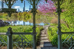 New York City, Manhattan, The Lake, Central Park, view from Ladies Pavilion