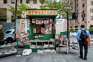 Images Dated 15th July 2022: New York City, Manhattan, Midtown, Typical Newsstand
