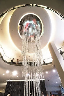 Images Dated 6th September 2017: New York City, Manhattan, Top of the Rock in Rockefeller Center, chandelier in lobby